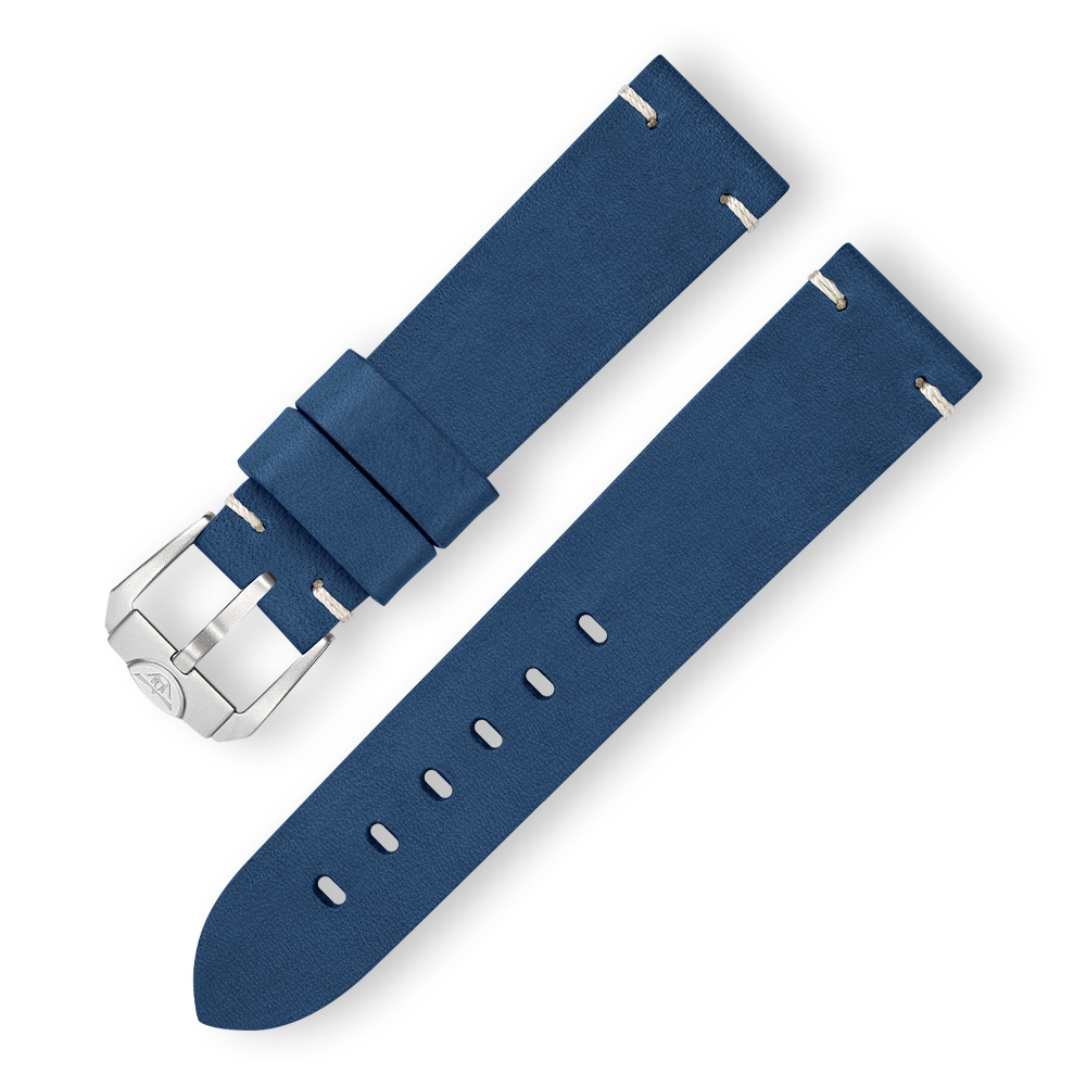 Handmade Navy Blue Leather Strap - 20mm